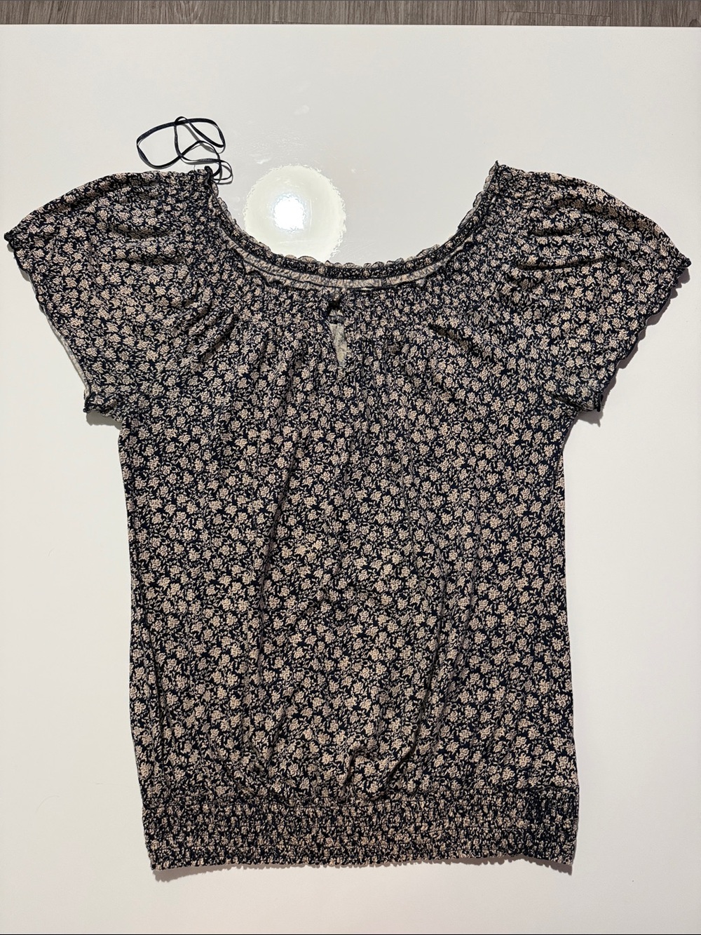 LUCKY BRAND MULTI PRINT Button Banded Bottom Shirt Size L